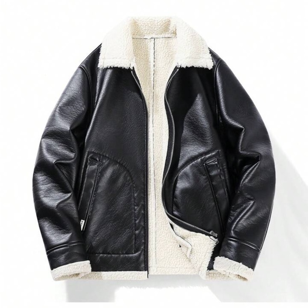 NWOT Teddy Lined PU Leather Jacket